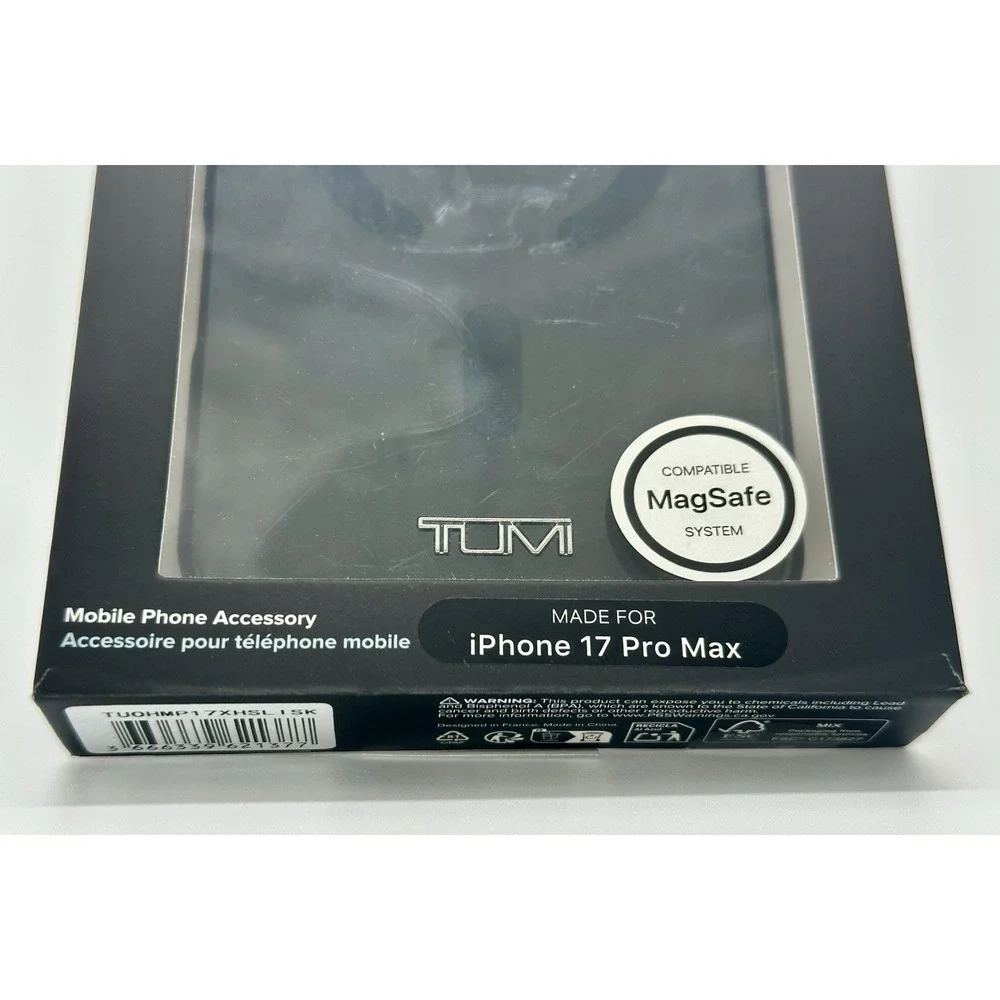 TUMI iPhone 17 Pro Max MagSafe Protective Case Black Clear Slim Cover New